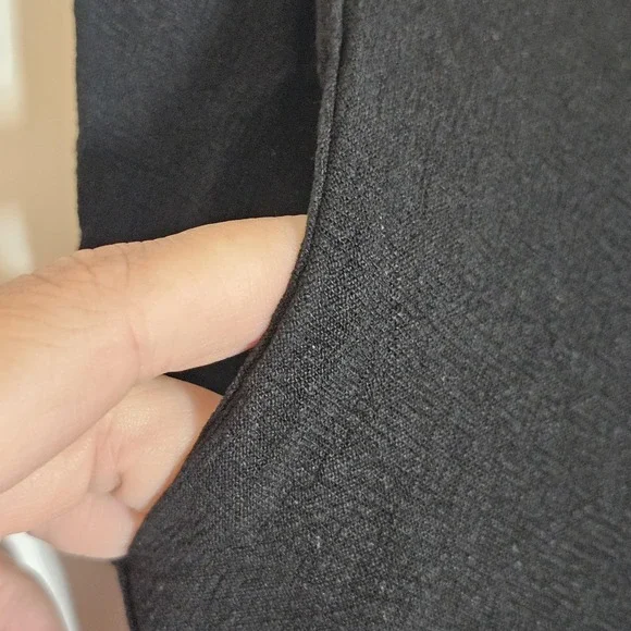 Anrabess Pants Womens Large Black Wide Leg Linen Blend Pull On Pockets Casual - Picture 4 of 14